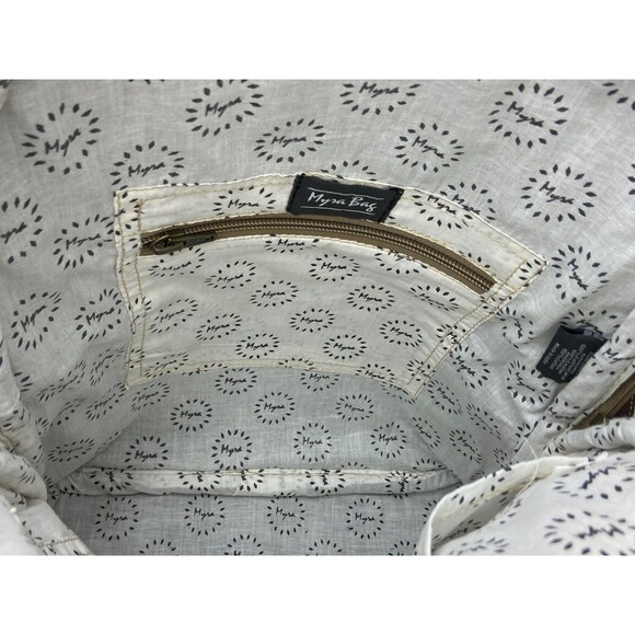Myra Bag Dough Backpack Abstract Design Cowhide Tassel Leather Strap NWT main image 10